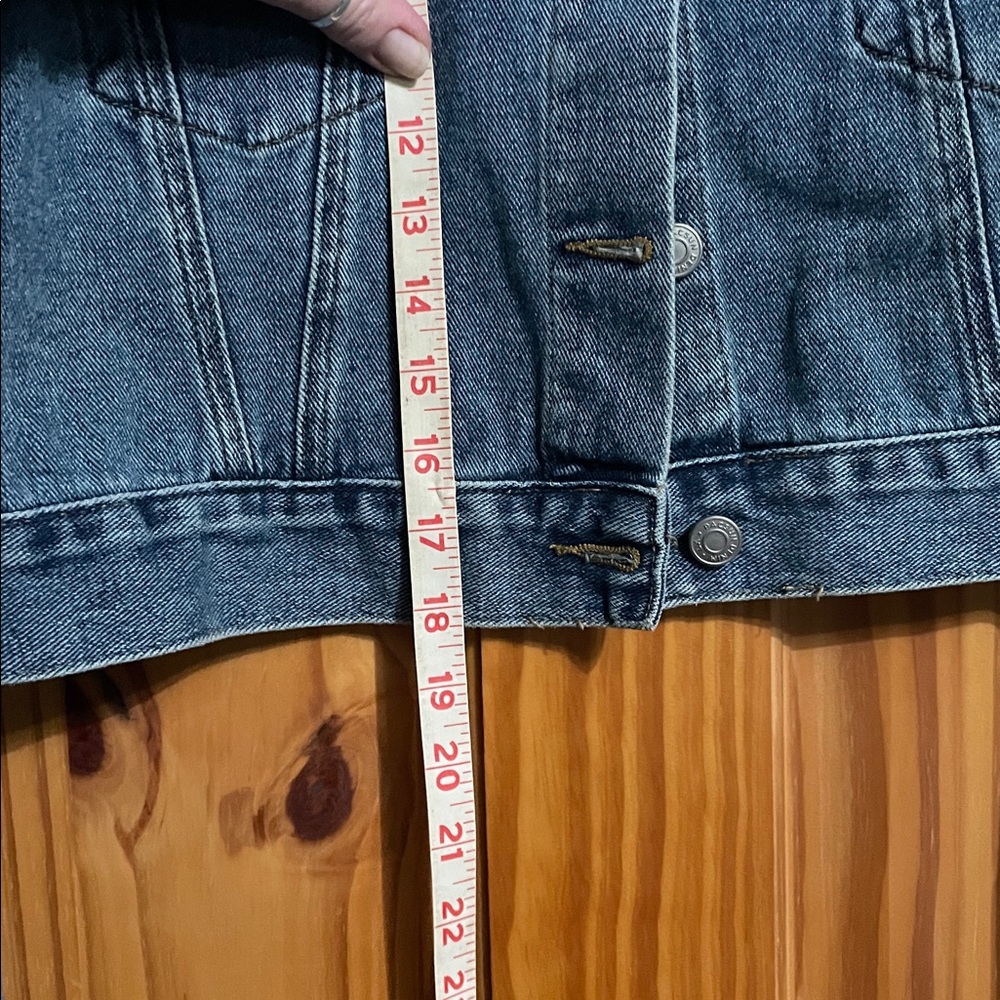 PacSun Blue Denim Jacket with Brown Collar - Picture 5 of 5